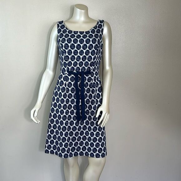 Lilly Pulitzer Navy & White Rare Button Design Dress size medium - Picture 1 of 10